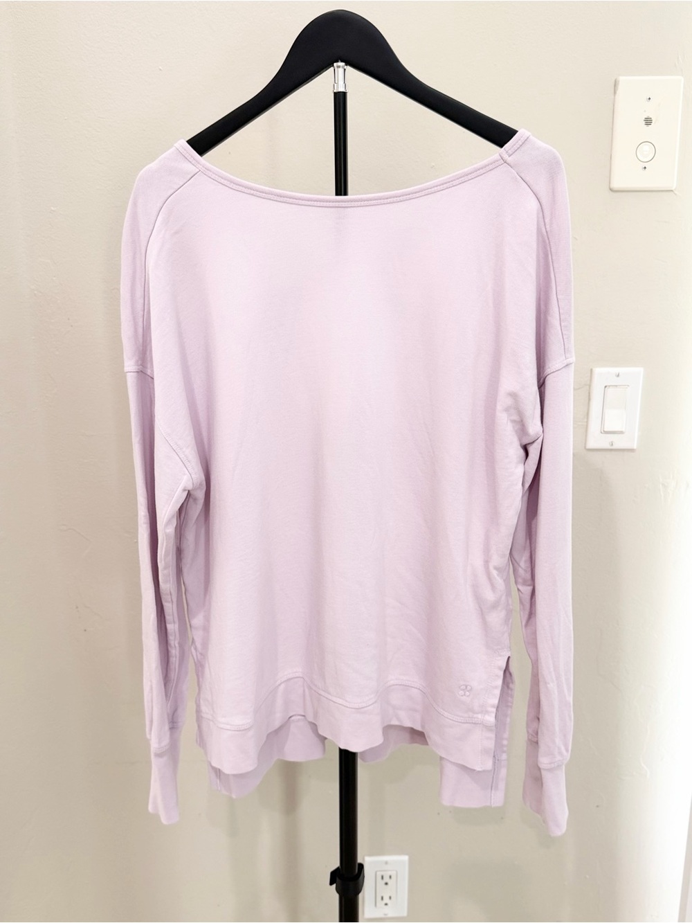 Sweaty Betty After Class Cross Back Sweatshirt Lilac Athleisure Yoga Clean Girl